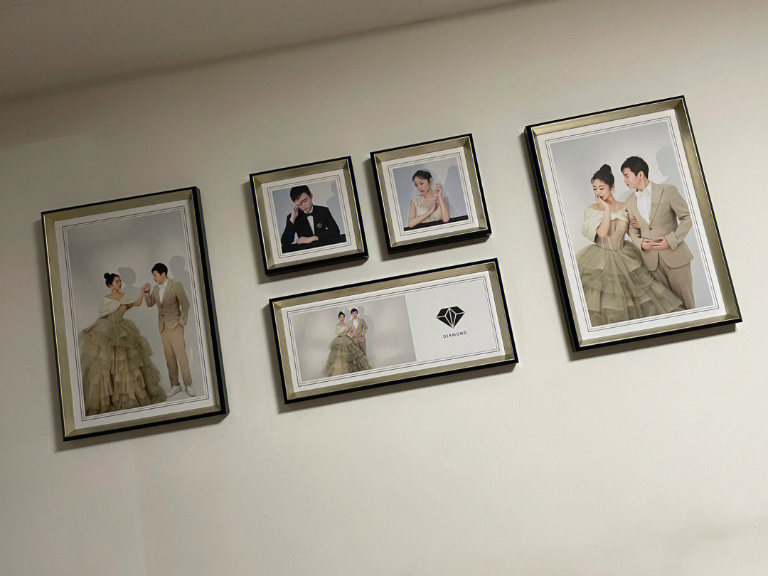 婚纱照六件套墙上挂法图片