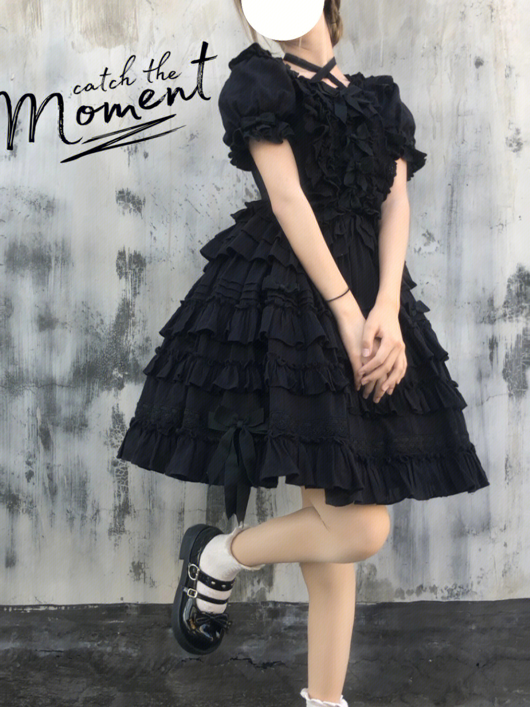 lolita原创设计裙名:小奶芙黑色永不过时白色优雅可爱92四季都能穿