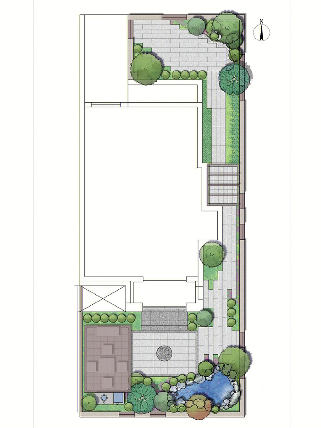 100平新中式庭院设计平面图附落地实景图