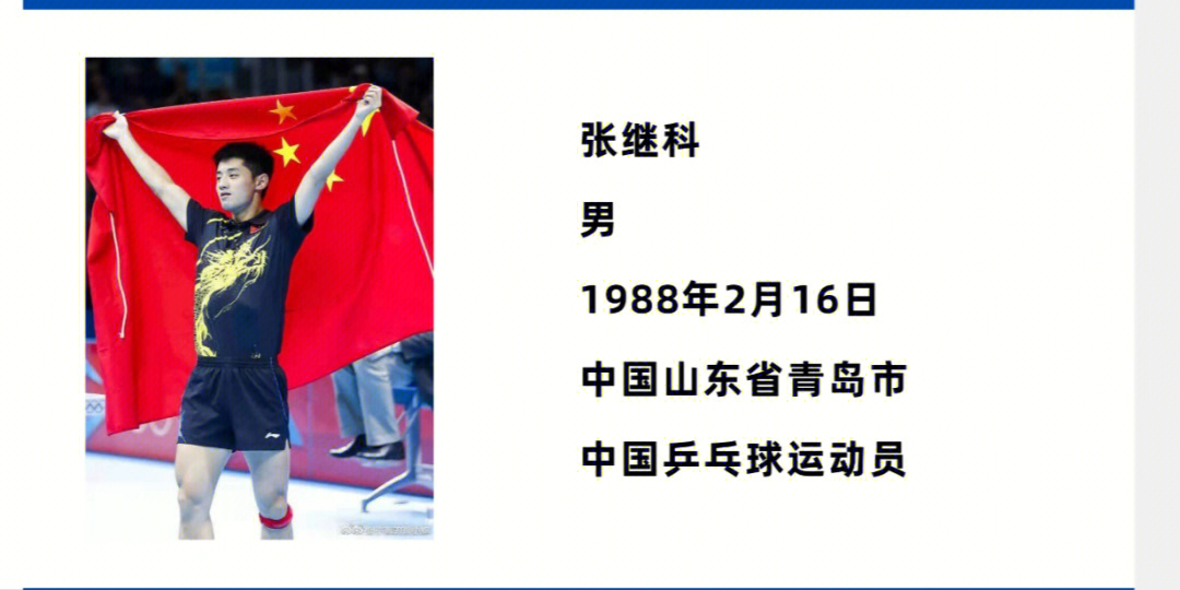 学校让做关于参加过奥运会的运动员介绍的ppt我们组选了张继科,我非常