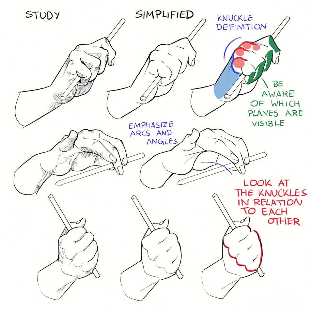 多角度手部基础画法素材分享