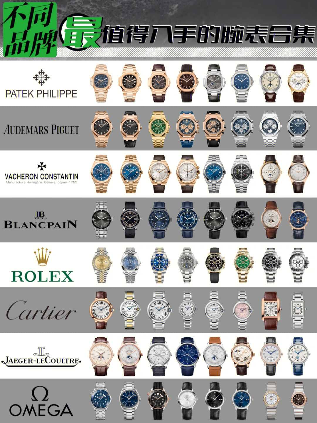 手表的十大品牌标志图片