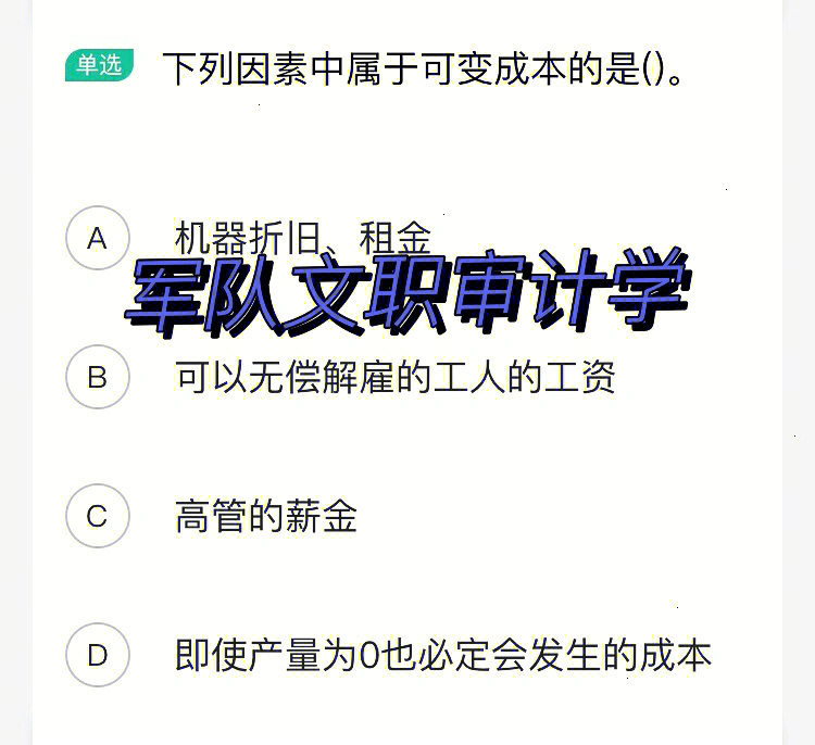 军队文职审计学练习题