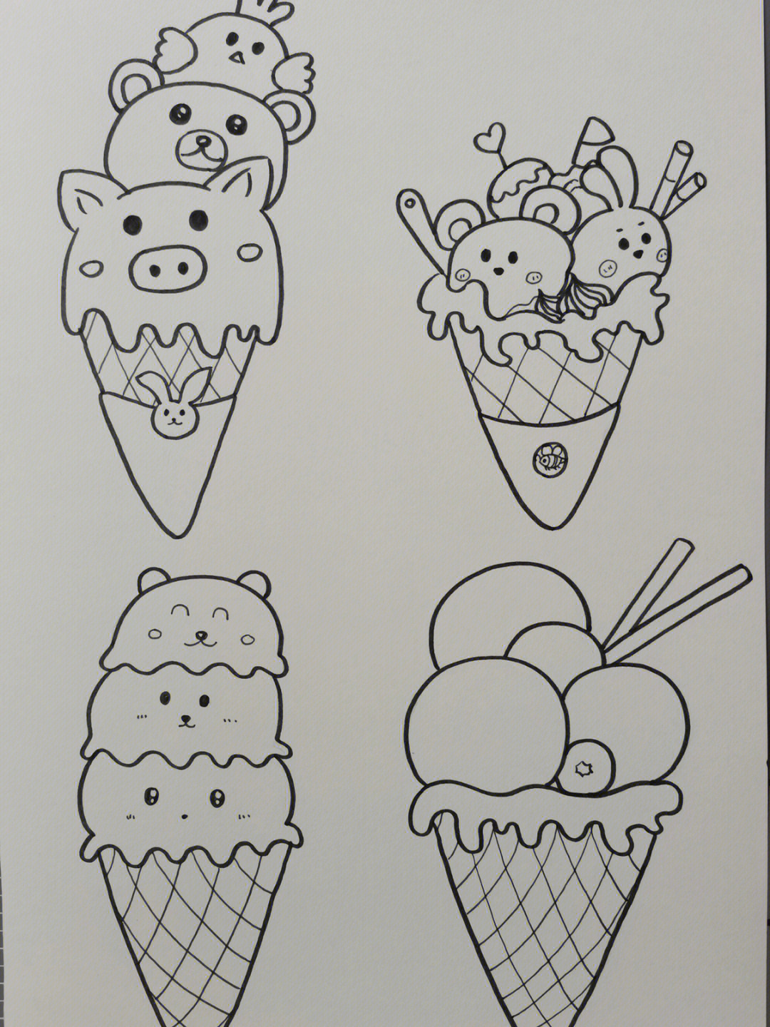 冰淇淋创意简笔画图片