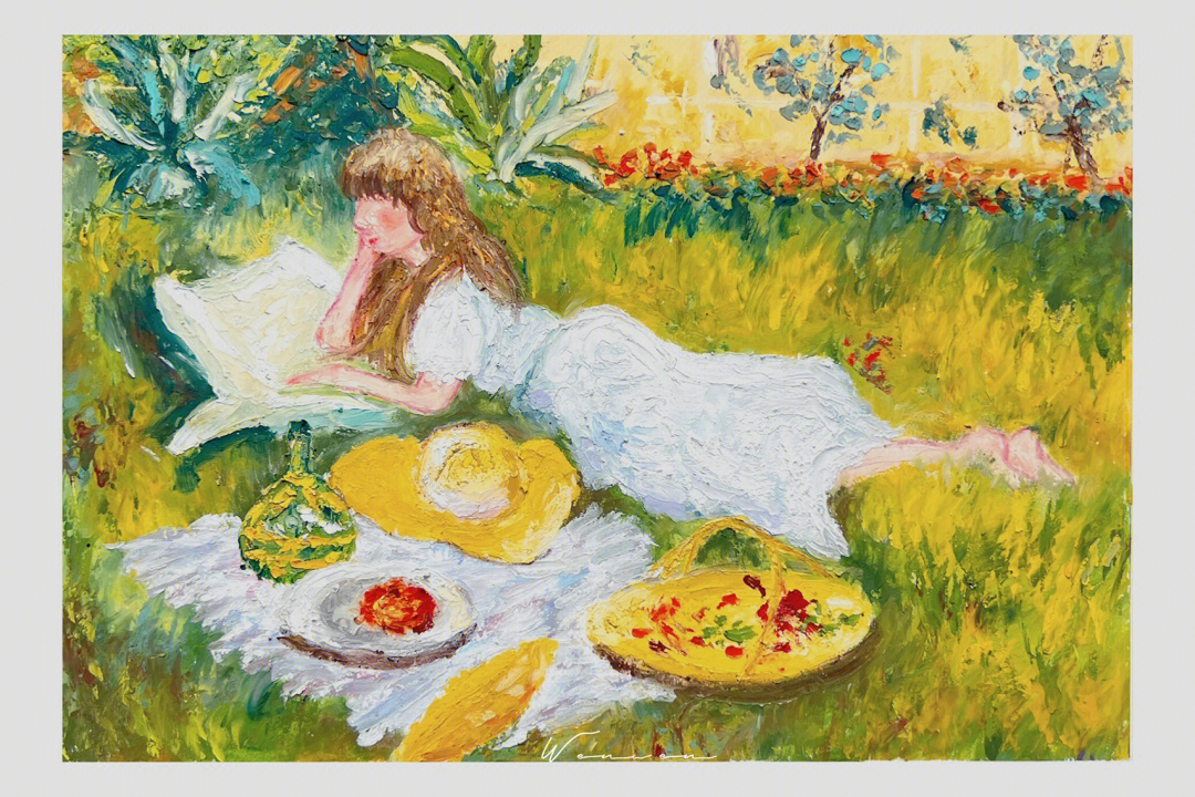 著名油画野餐图片