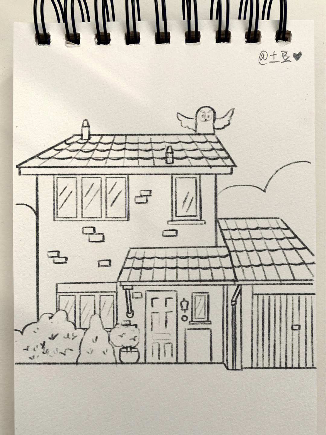 铅笔素描房子图片