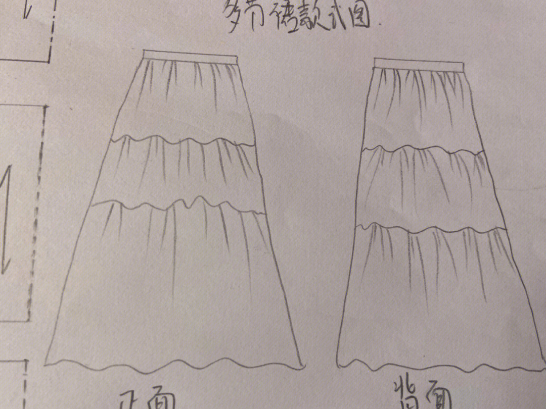 节裙结构制图绘画步骤图片