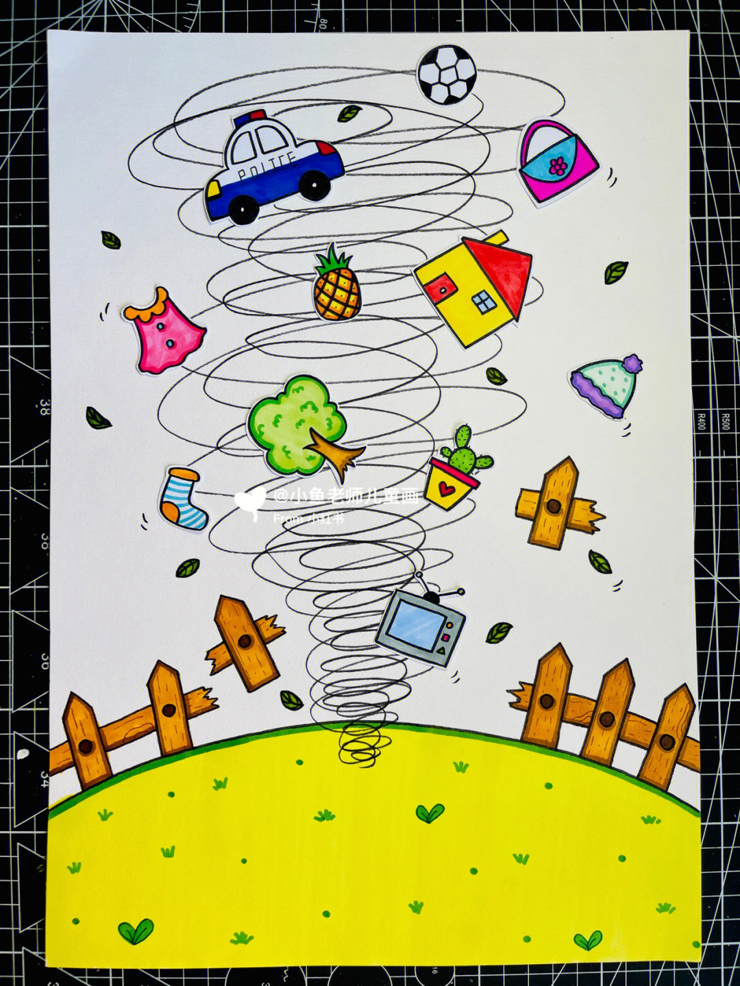 龙卷风简笔画儿童海报图片
