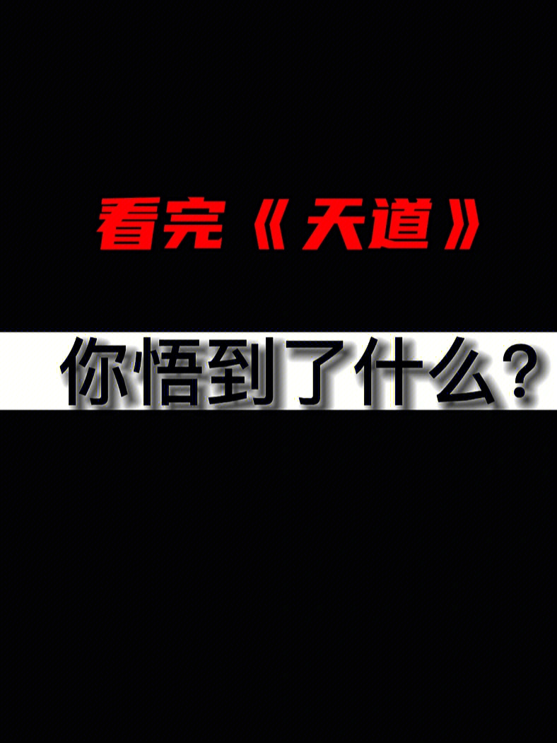 看完天道你悟到了什么