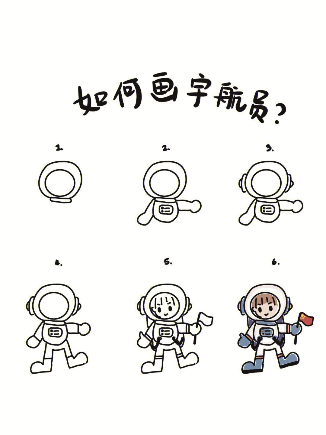 手绘教程如何画宇航员
