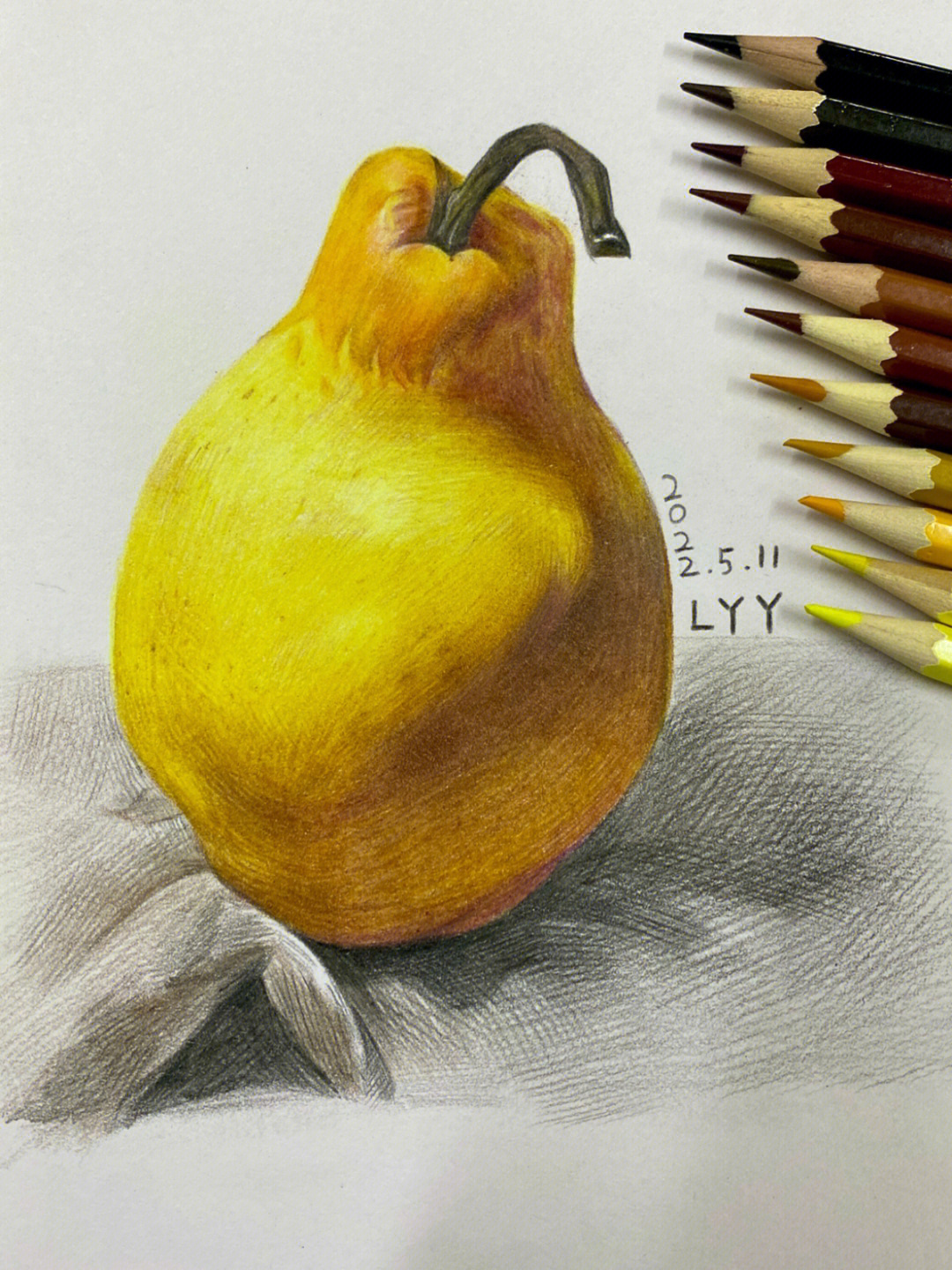 色彩梨子的画法步骤图图片