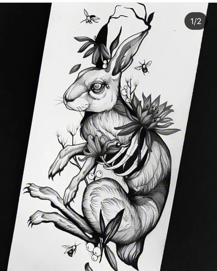 兔子纹身  