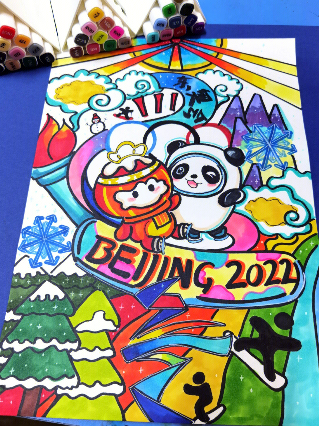 2021冬奥会吉祥物绘画图片