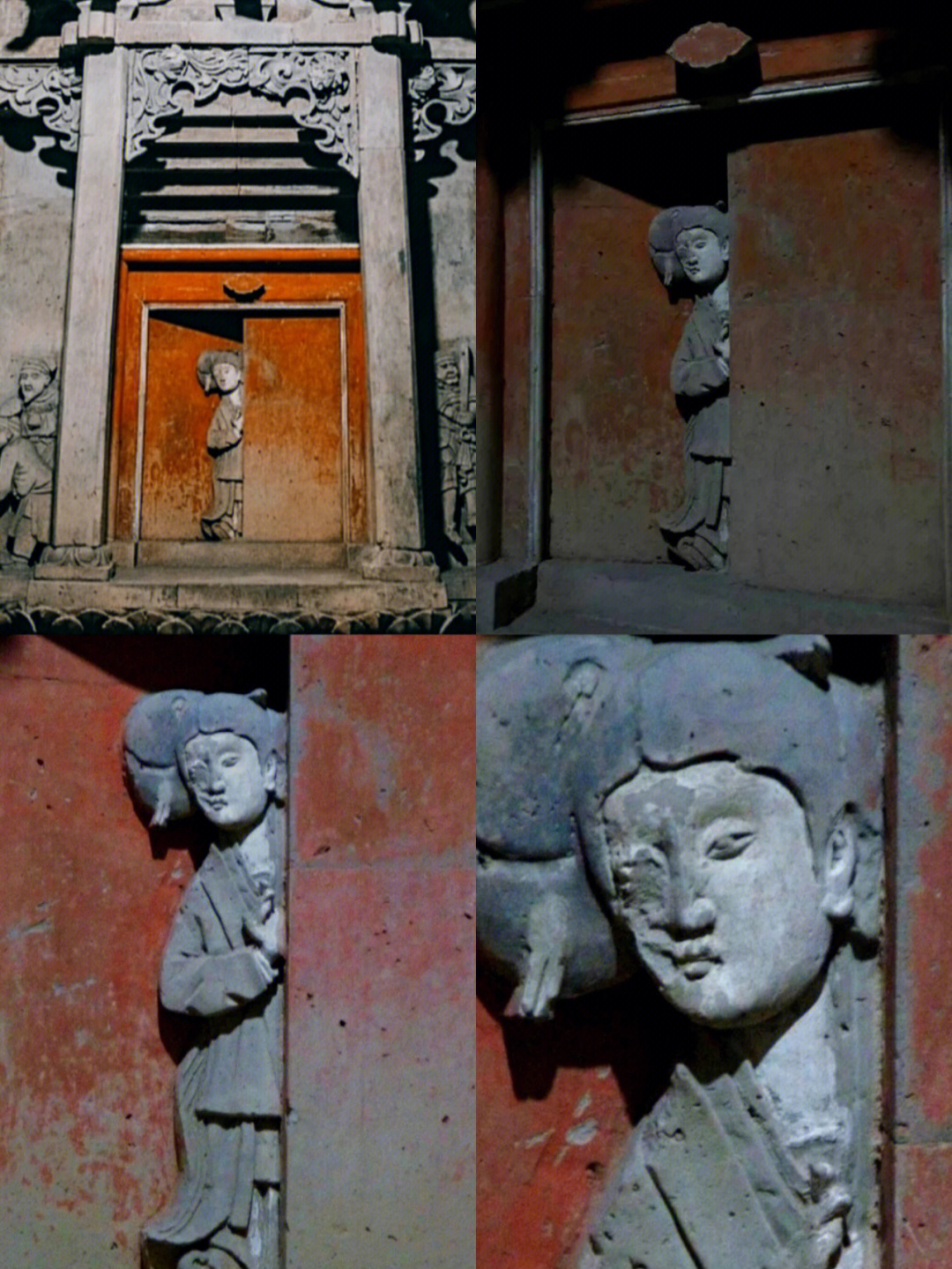 中国古墓妇人启门图图片
