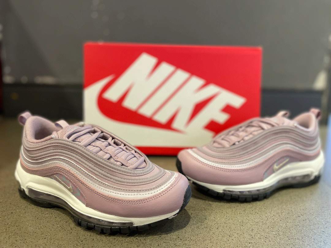 耐克脏粉色airmax97运动跑步鞋