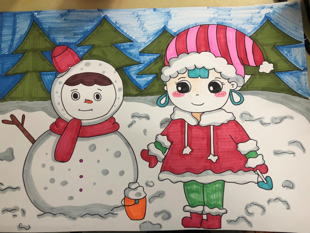 一年级冬季画画作业图片