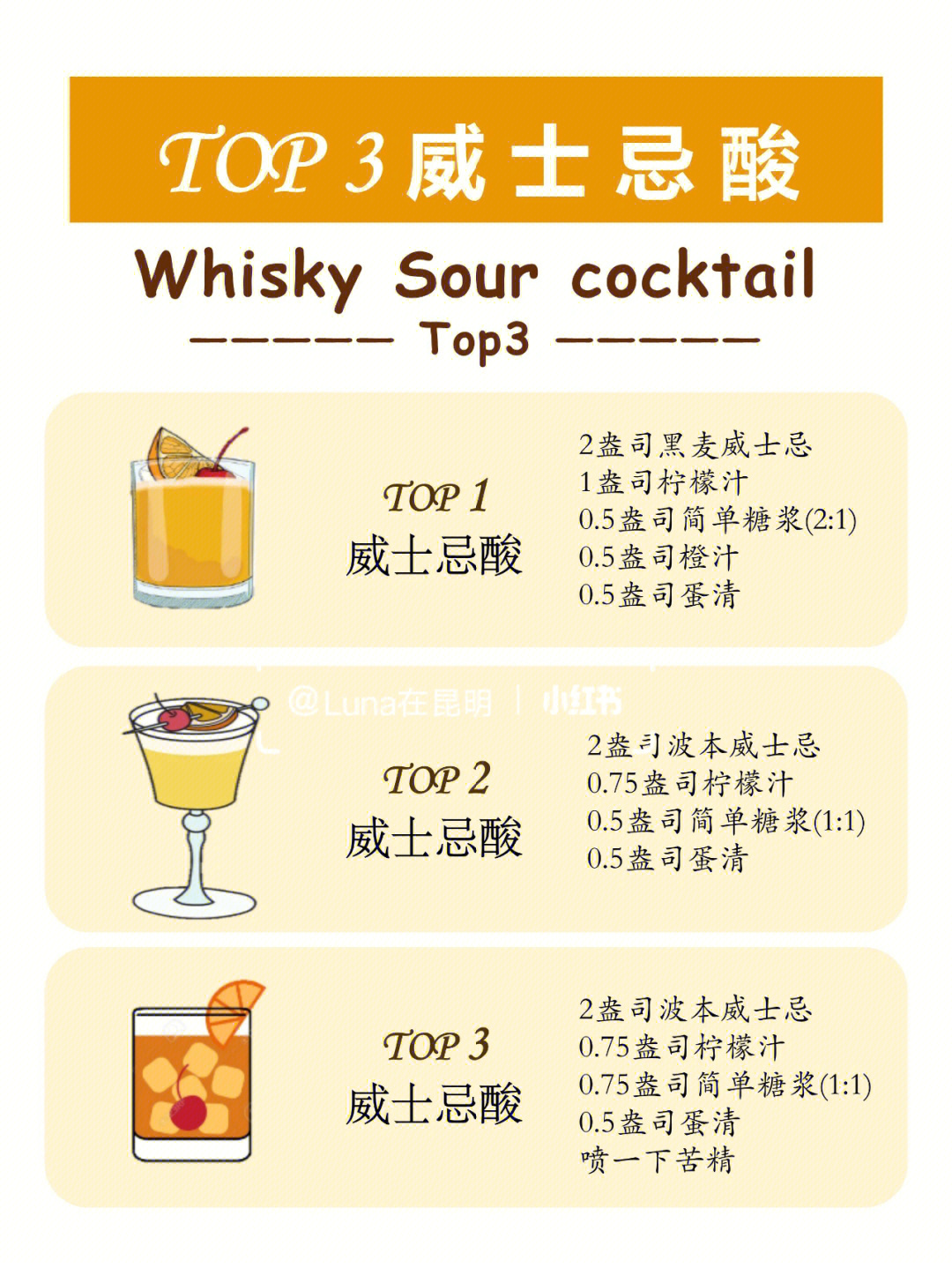 top3威士忌酸01调酒鸡尾酒配方06