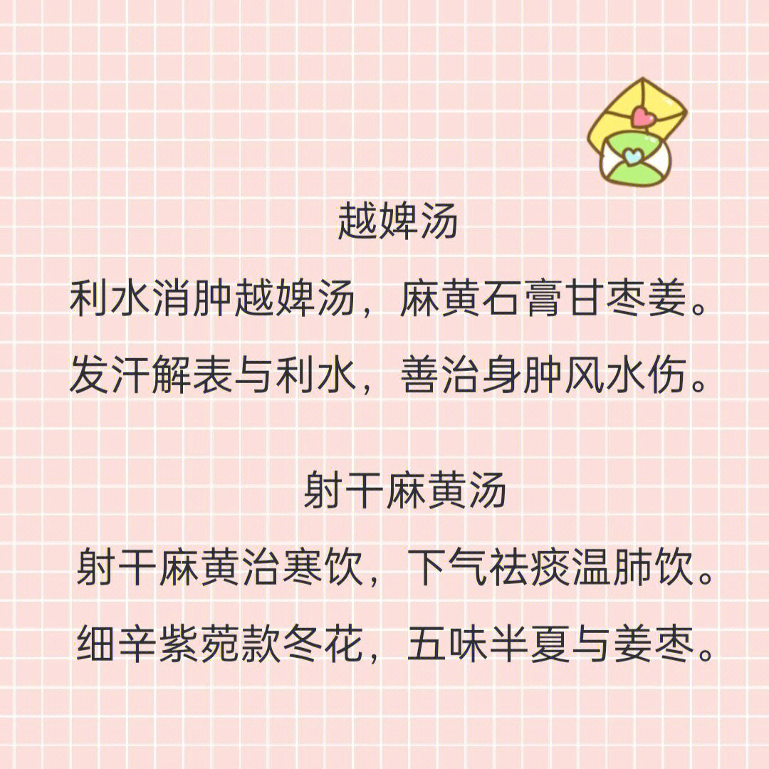 99越婢汤功用:疏风解表,宣肺利水主治:风水证99射干麻黄汤功用:温