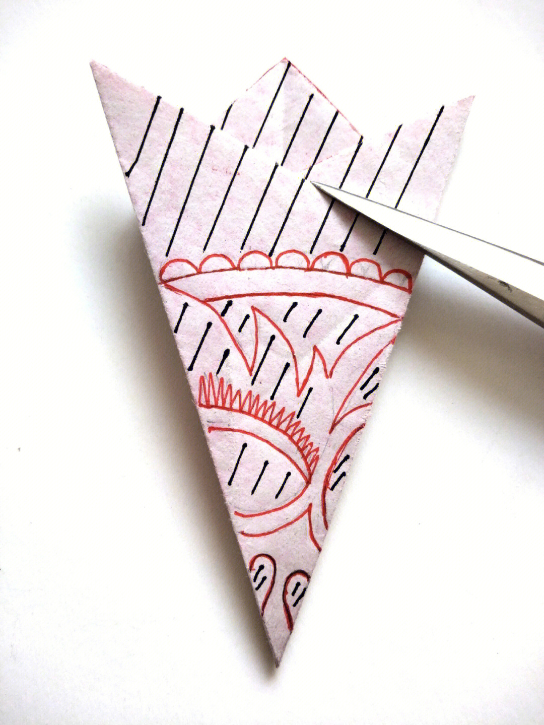 五角折剪纸教程儿童手工剪纸打开很漂亮