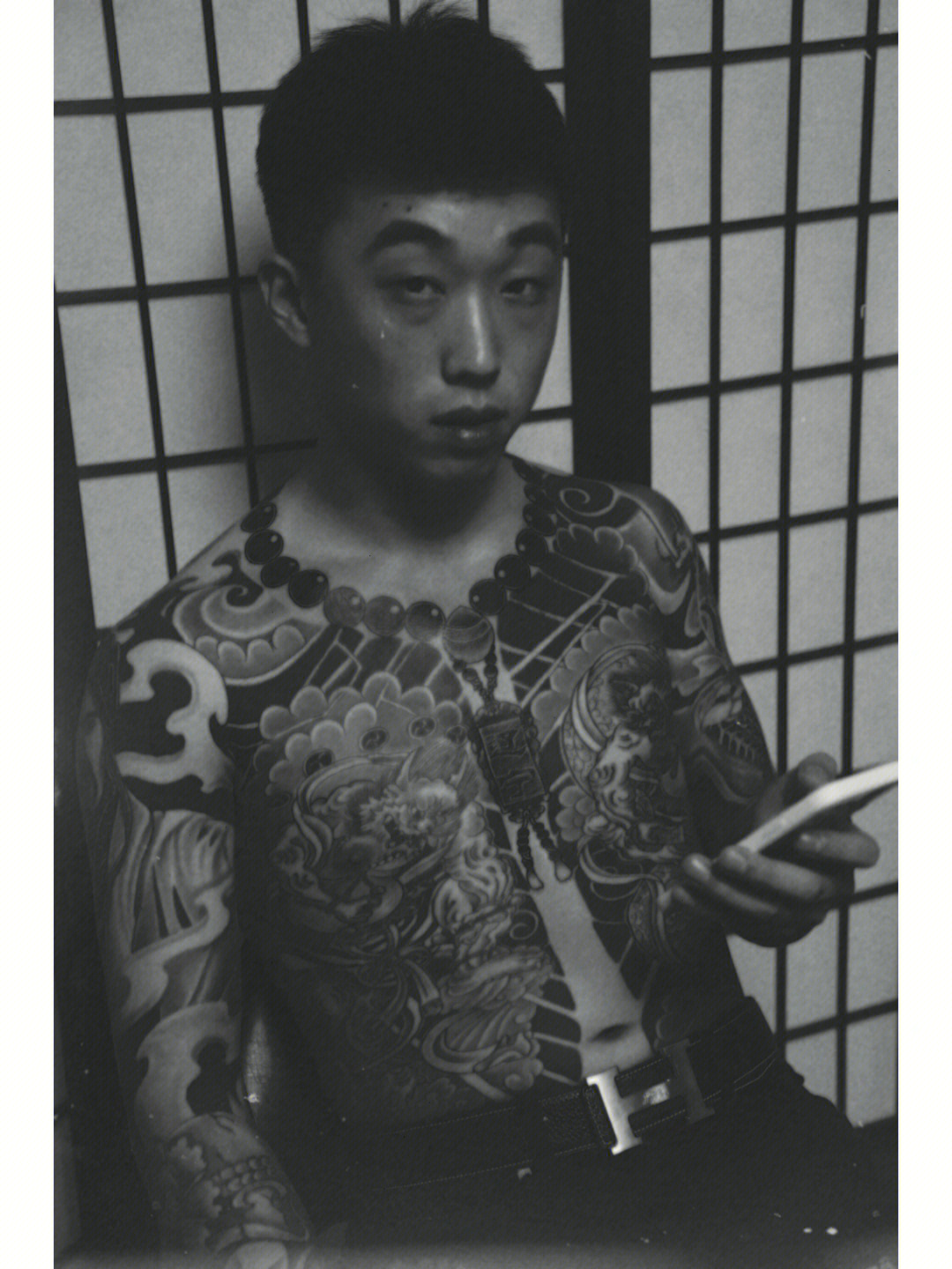 日式佛珠项链纹身手稿图片