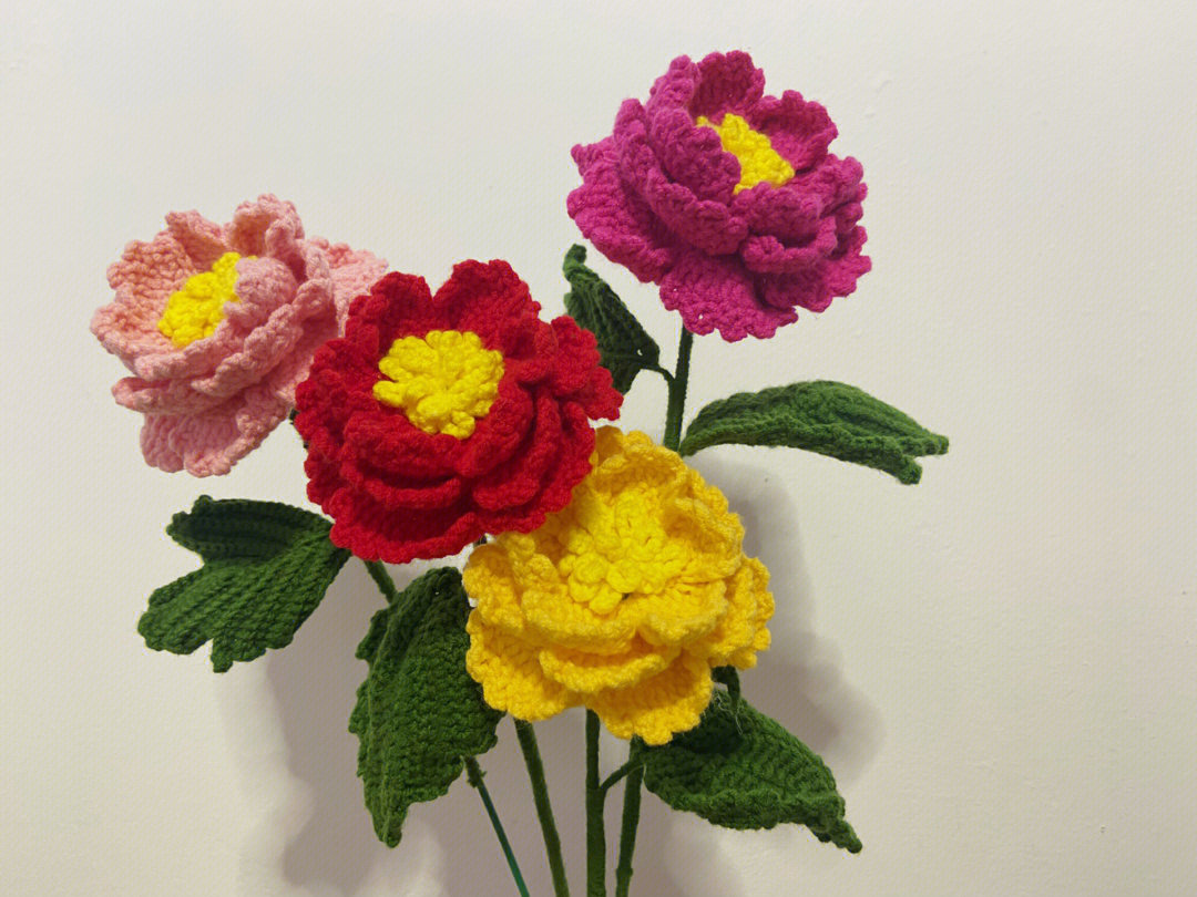 8mm果真唯有牡丹才是真国色,真的很漂亮啊#钩针编织花朵 #我的手工