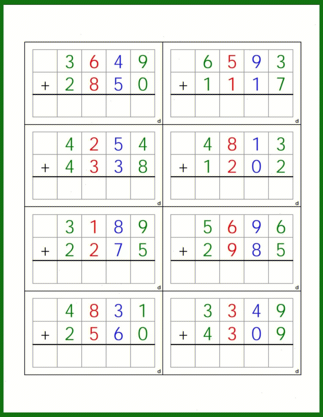 蒙氏数学作业纸6答案图片