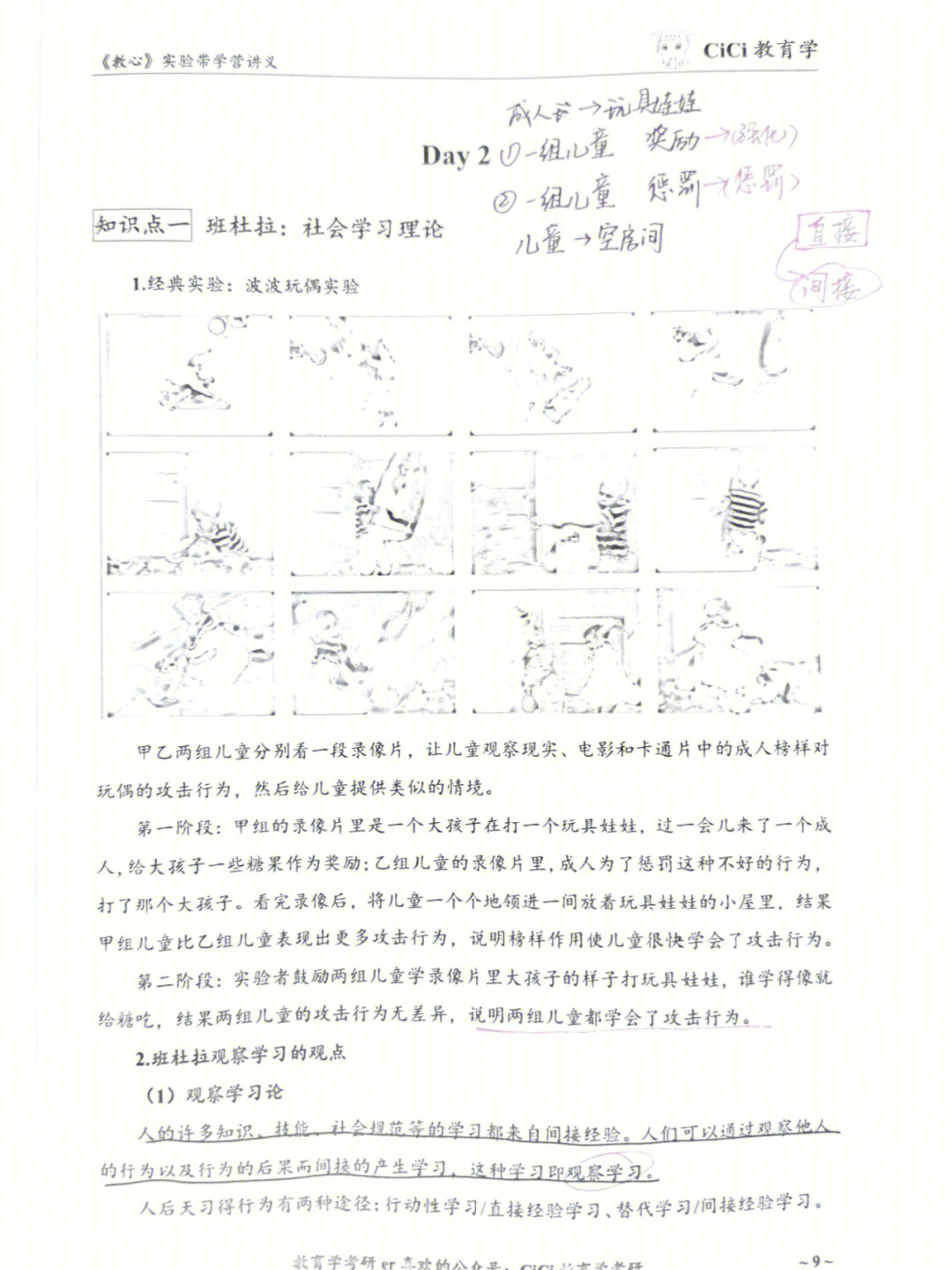 94班杜拉的社会学习理论(波波玩偶实验)97苛勒的完形