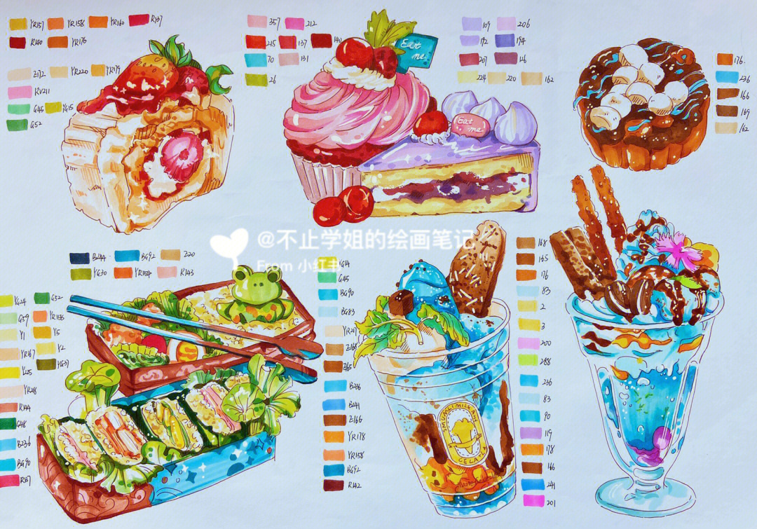 马克笔画食物教程图片