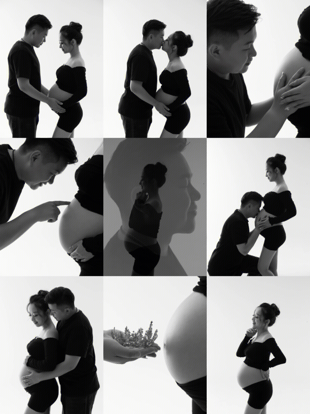 孕妇照九宫格文案图片