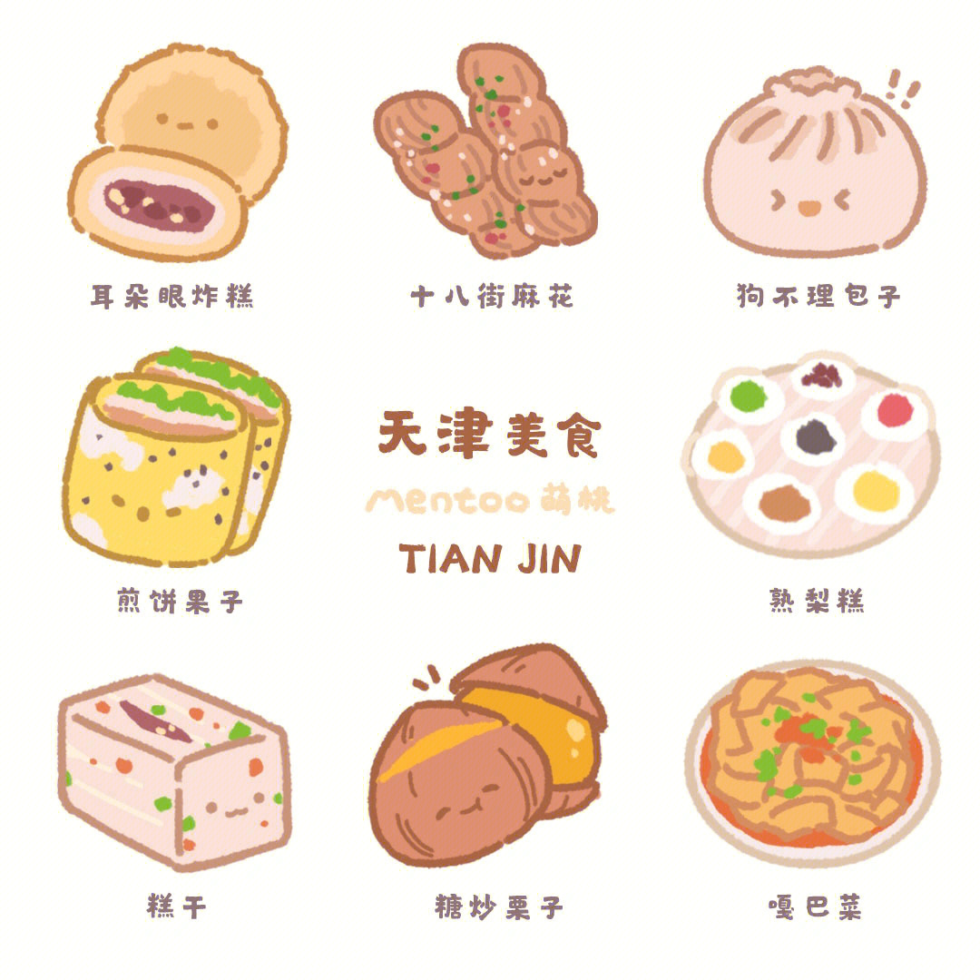 天津美食 简笔画图片