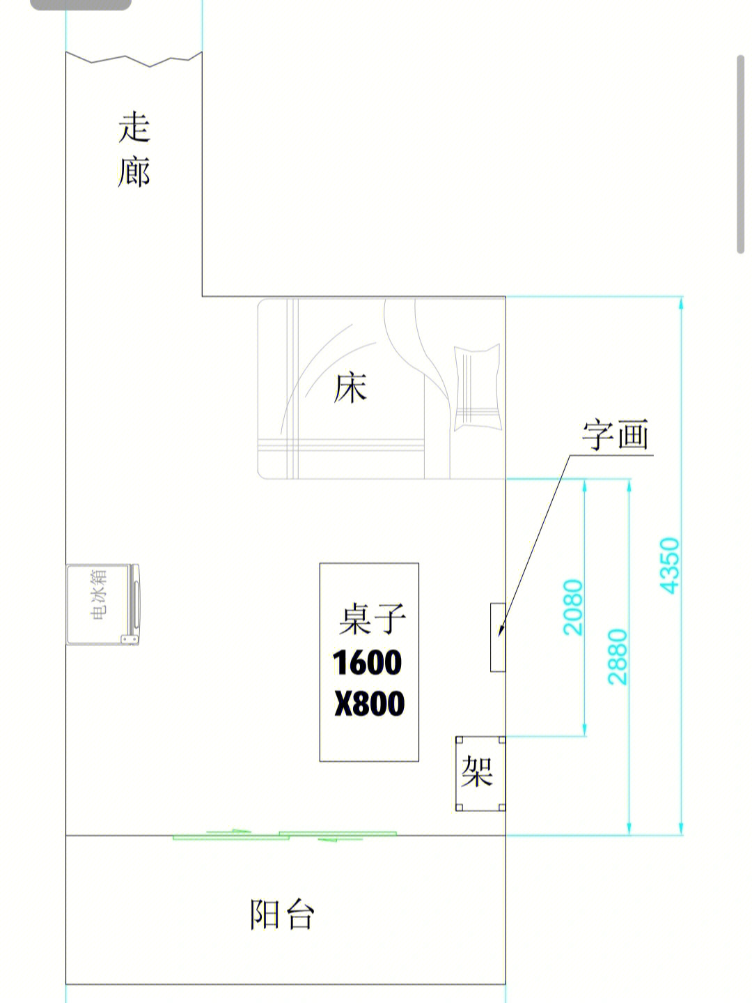 单人宿舍布局图图片