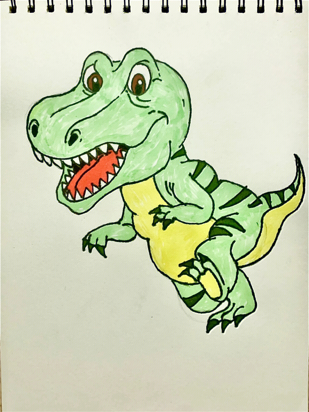 恐龙的简单画法彩色图片