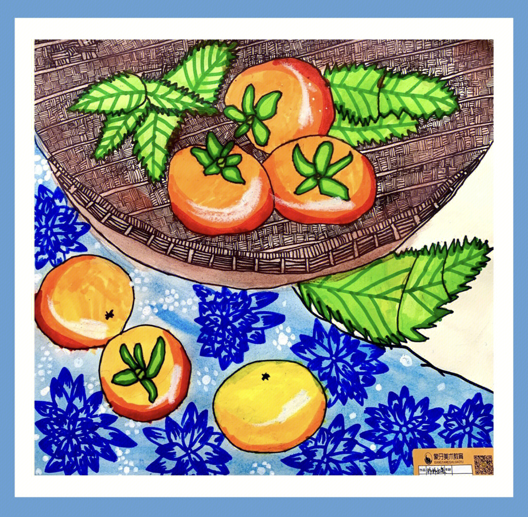 中班美术教案画柿子图片