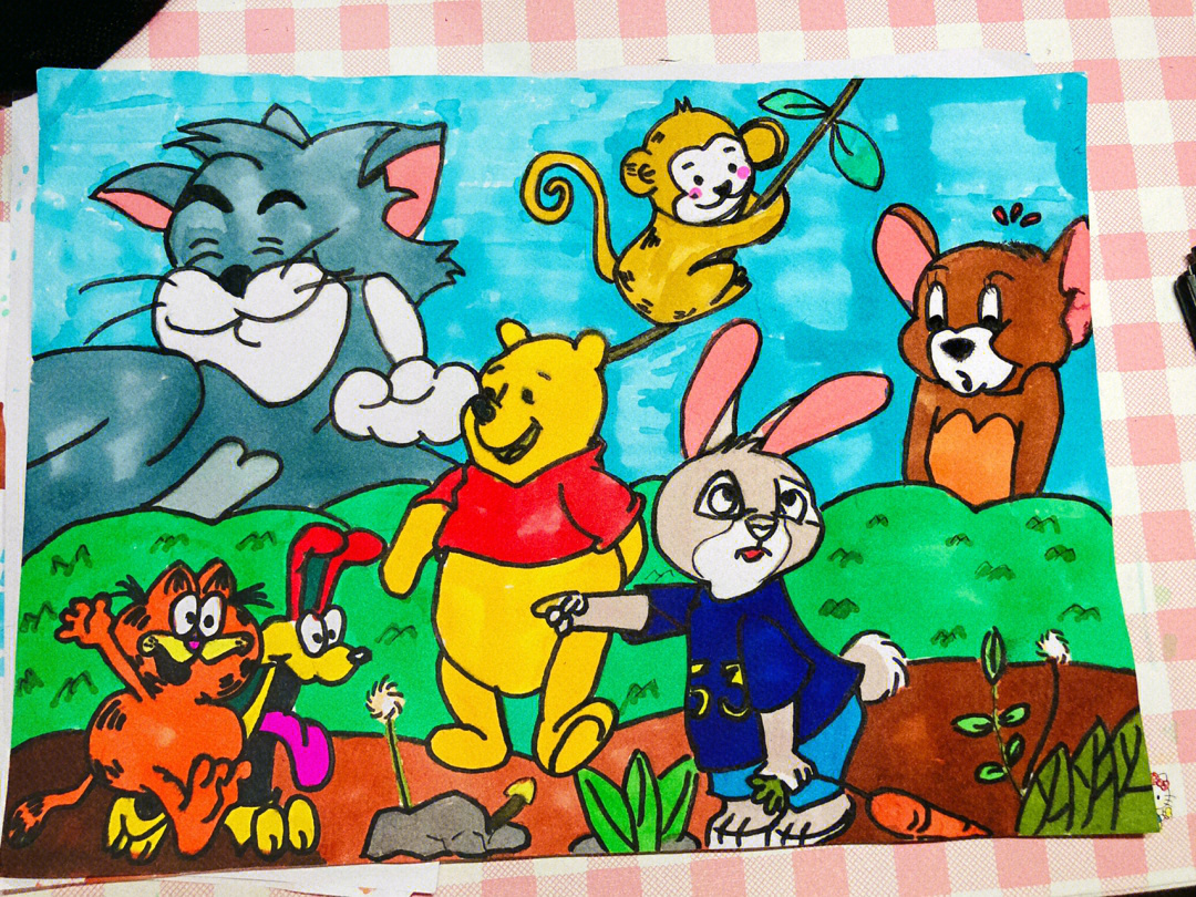 动物王国儿童画简单图片