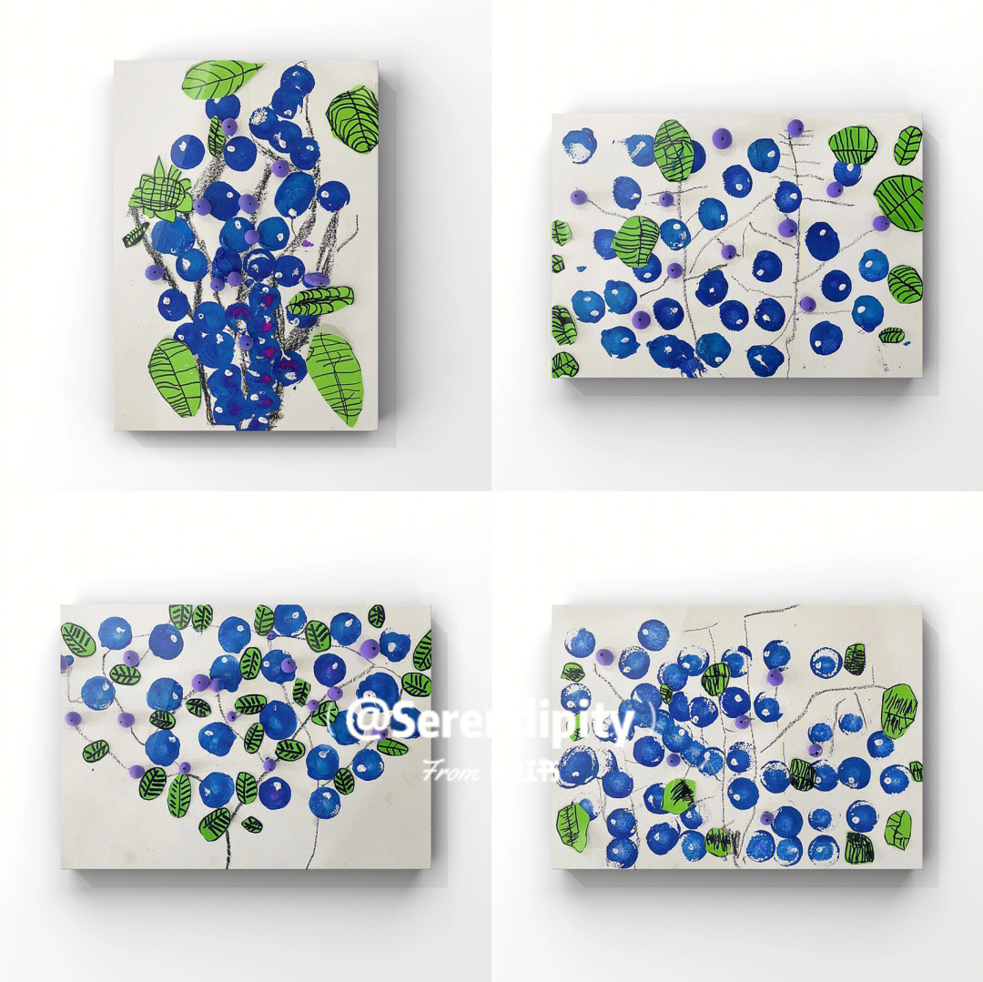 蓝莓制作方法:水粉和粘土;使画面更加丰富多样31566学会线条表示