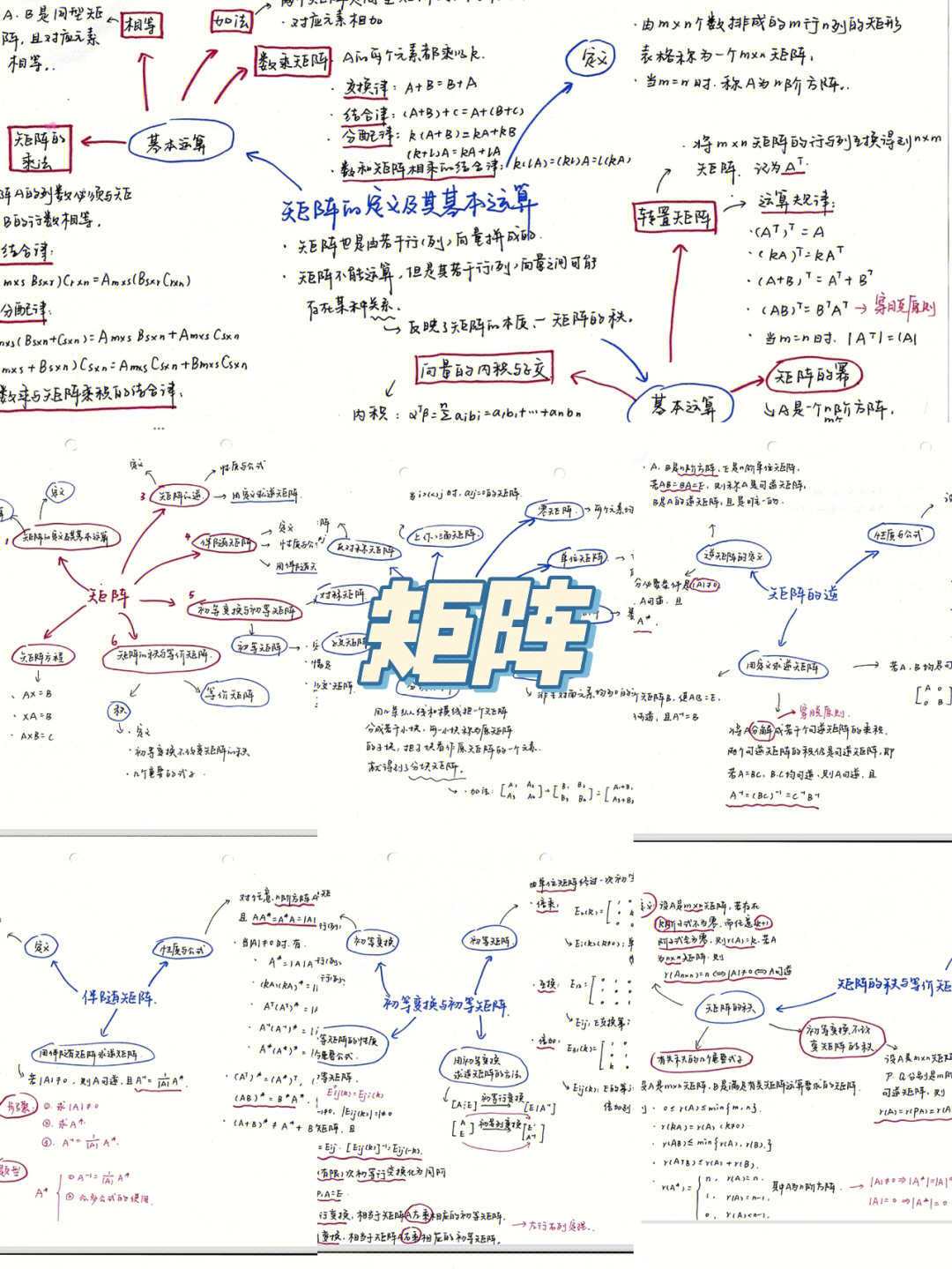 线代思维导图笔记矩阵张宇基础