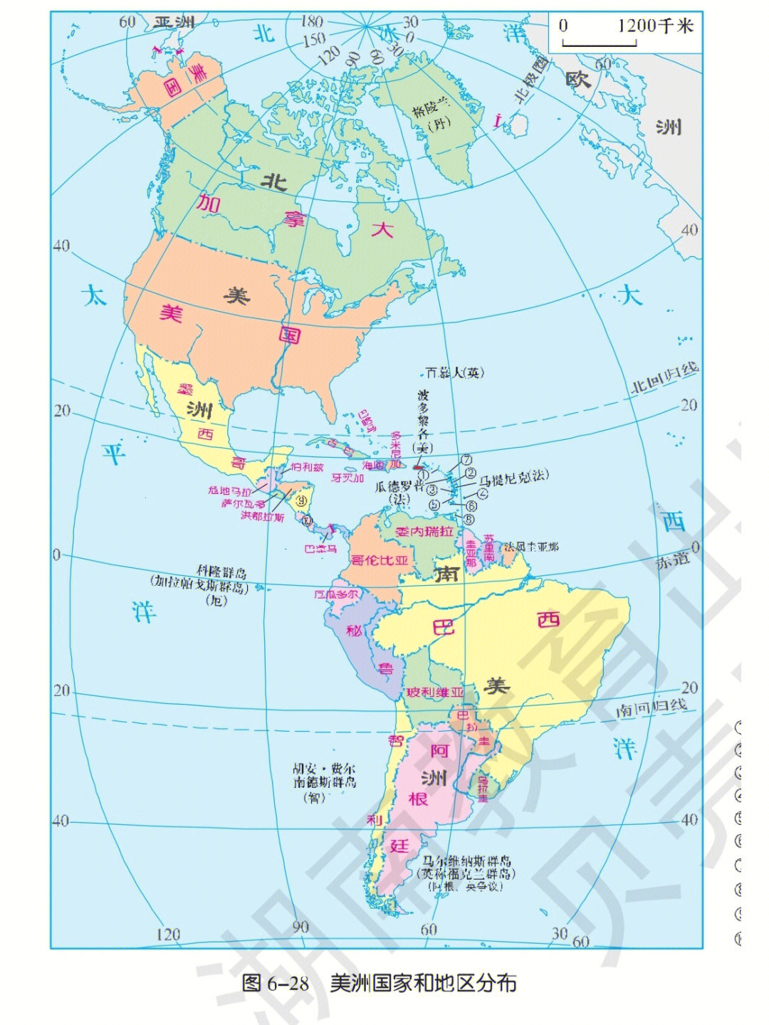 美洲行政地图图片