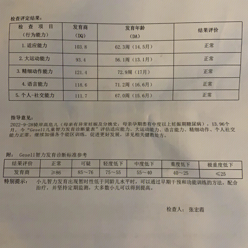 gesell评分图片