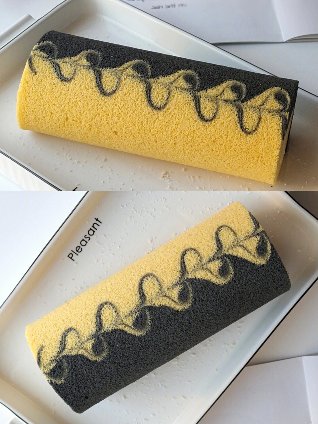 黑黄双色蛋糕图片图片