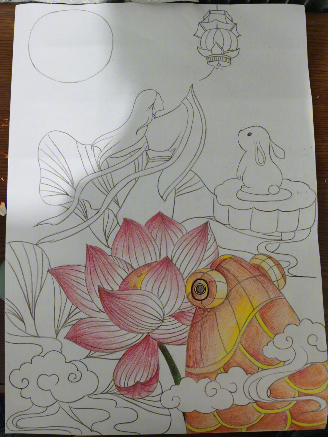 五年级中秋节绘画作品图片