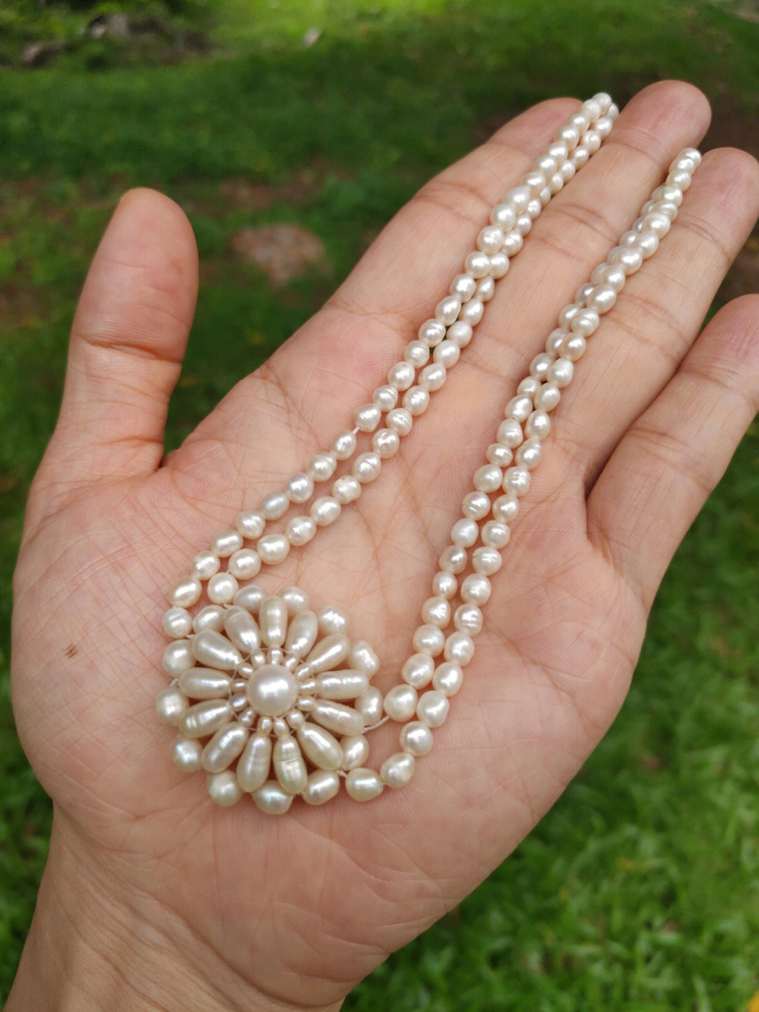 三排珍珠项链的编法图片