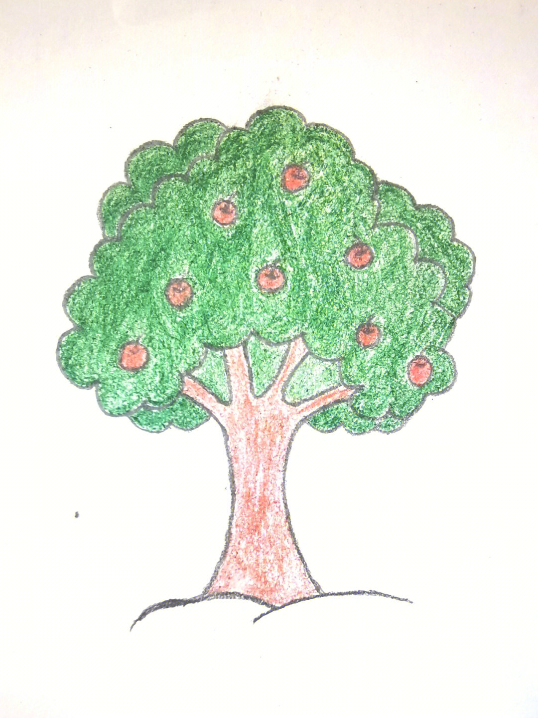 幼儿简笔画苹果树图片
