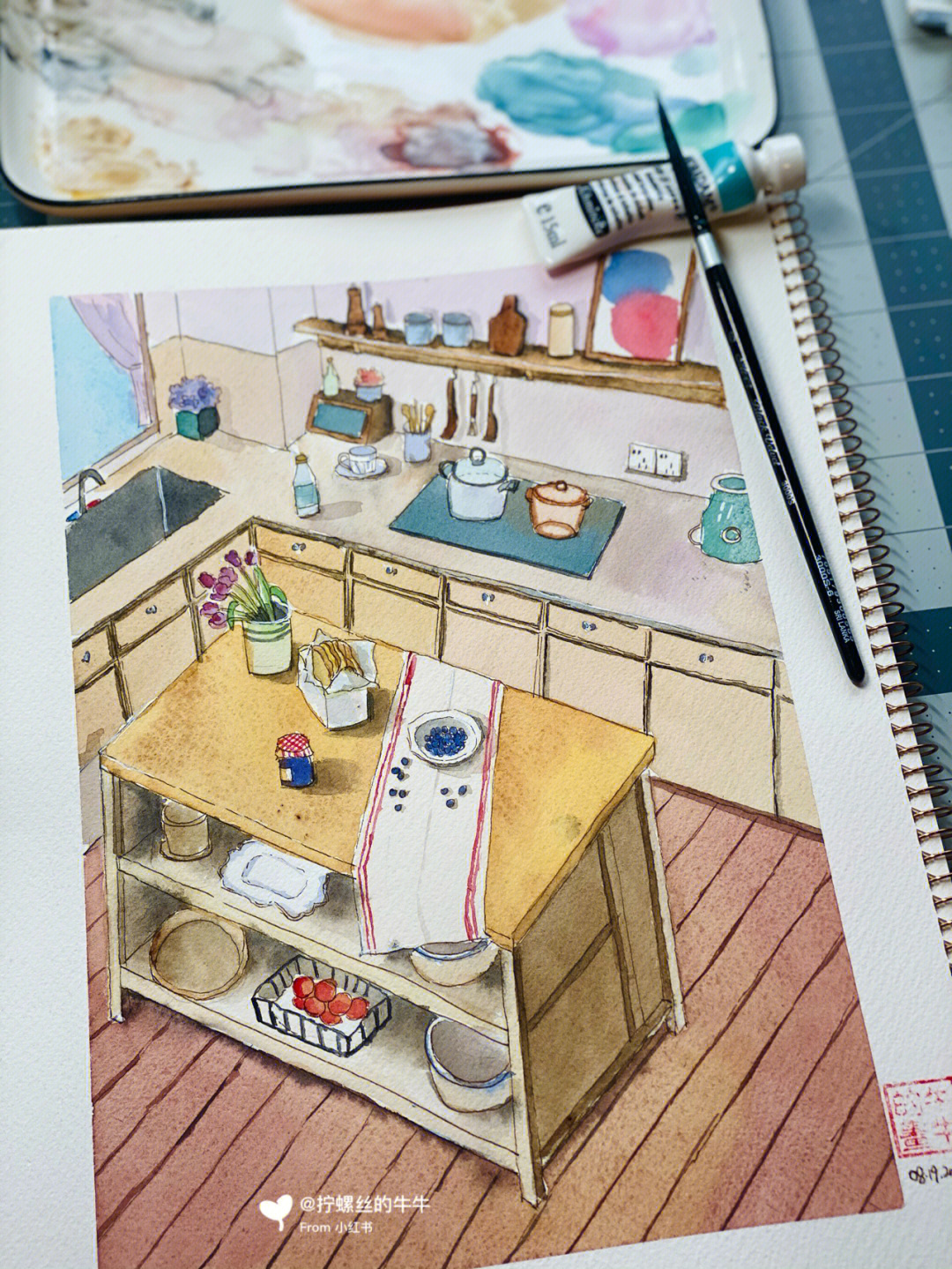 怎样画厨房图片