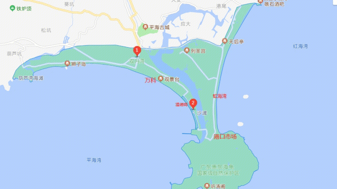 巽寮湾旅游地图图片