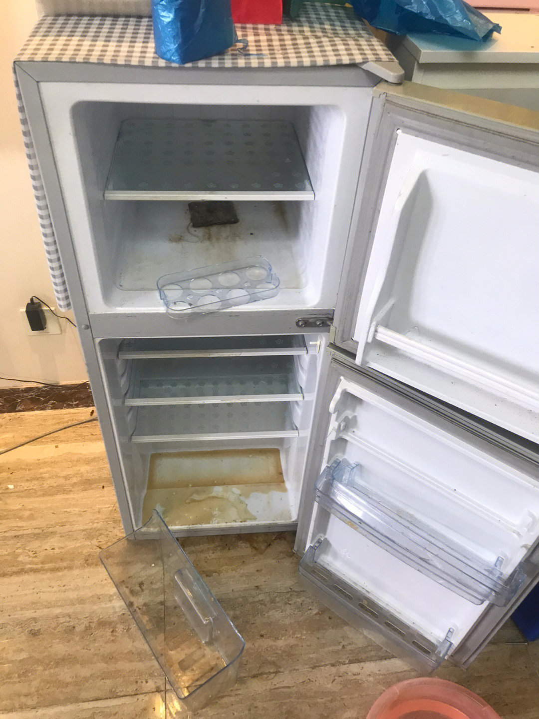 冰箱整理前后照片图片