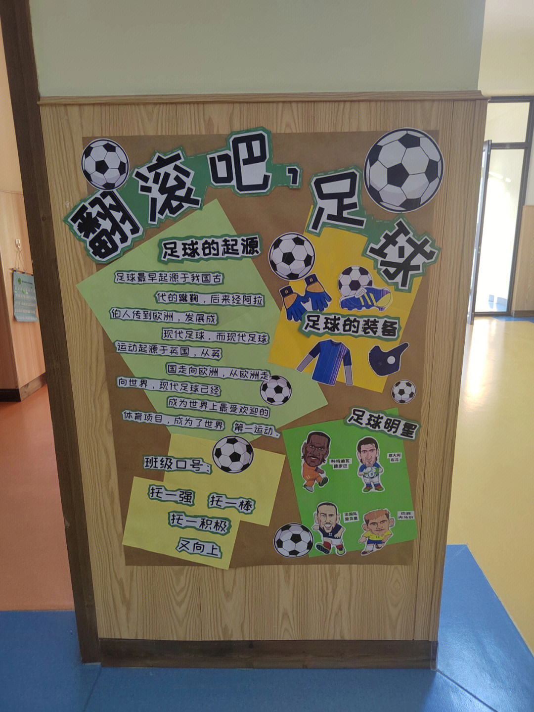 幼儿园足球主题墙布置图片