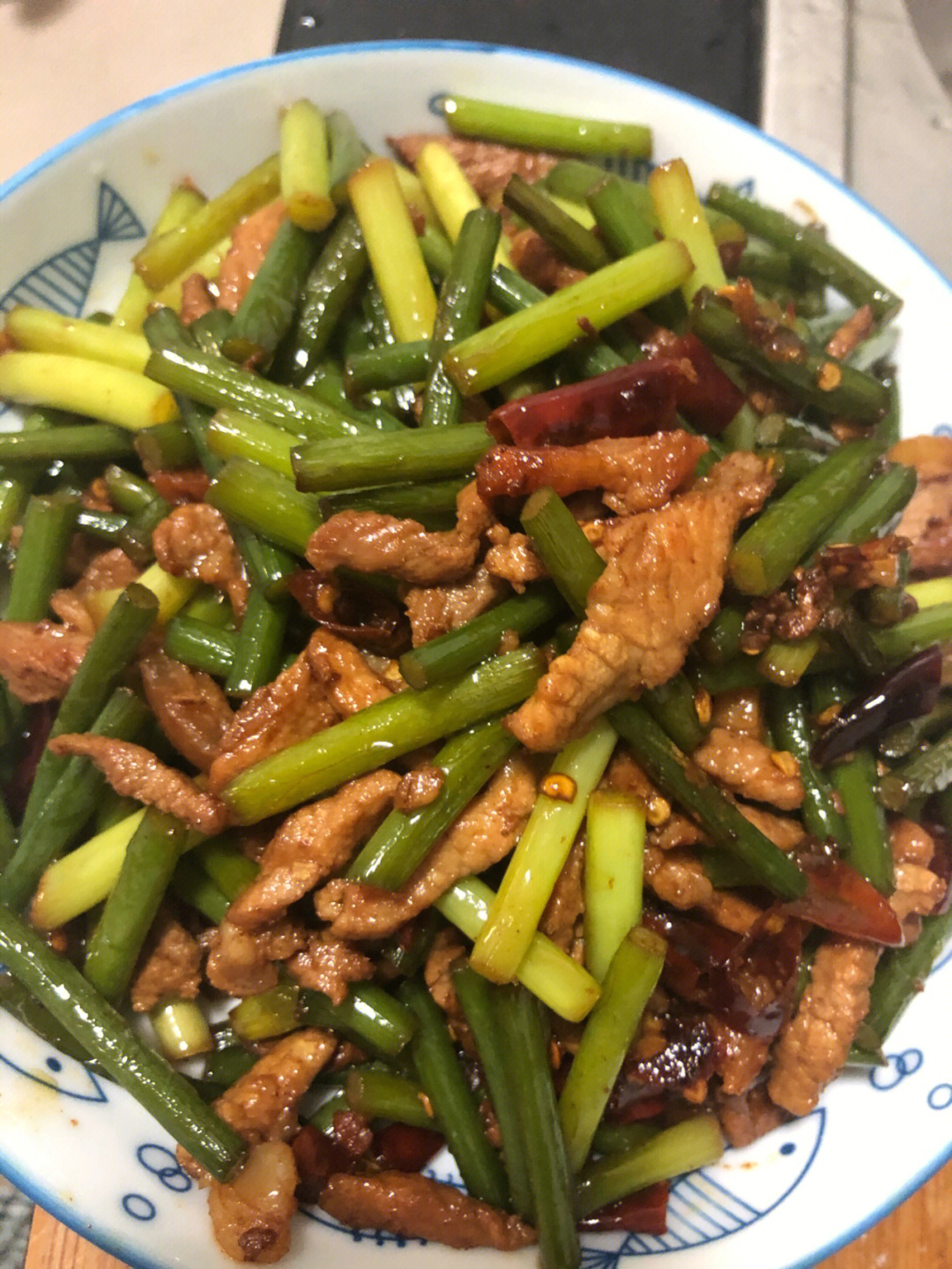 蒜苗瘦肉炒饭图片