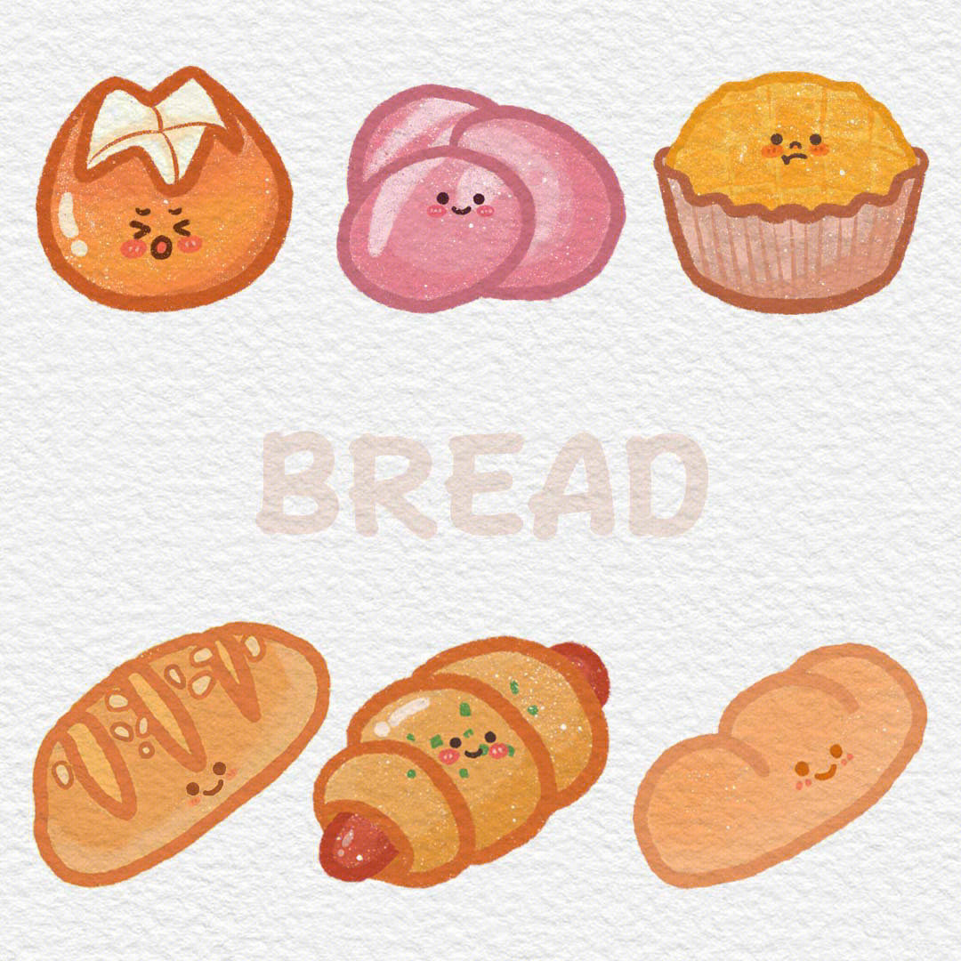 面包简笔画彩色 卡通图片