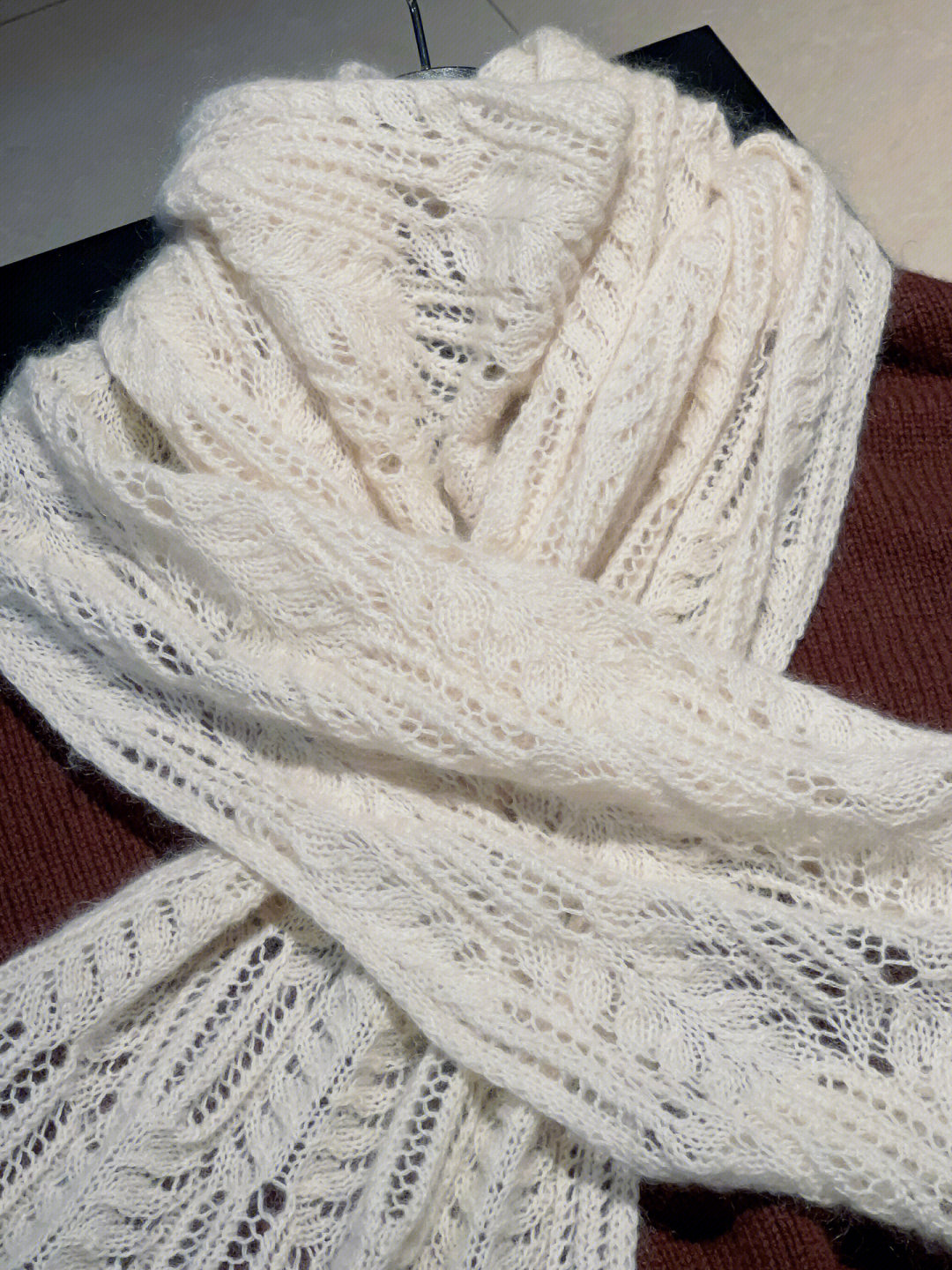手工编织棕榈花围巾