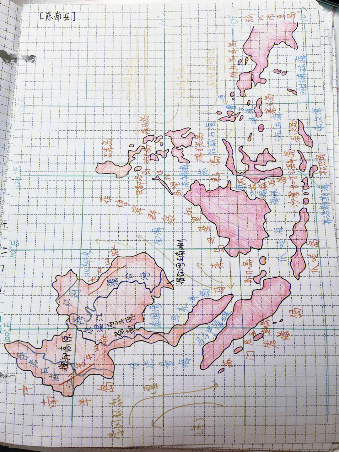 东南亚地图手绘简单图片